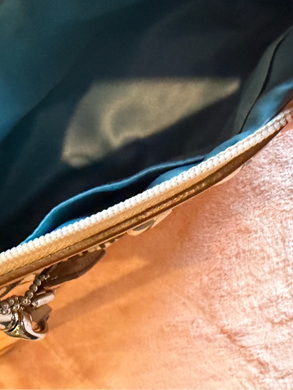 Fossil Tan Leather Satchel with Key Charm - Picture 4 of 9
